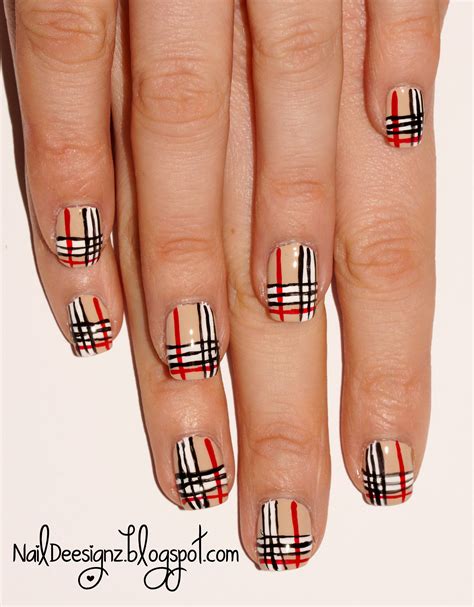 white burberry nails|burberry nail designs.